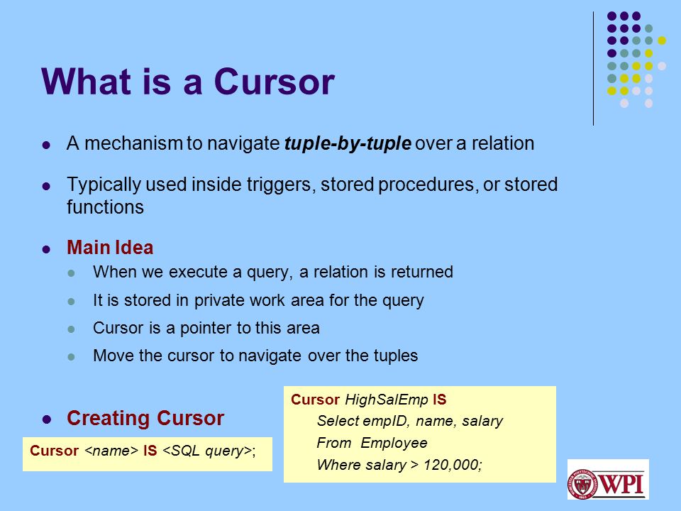 Advanced SQL Cursors Stored Procedures ppt download